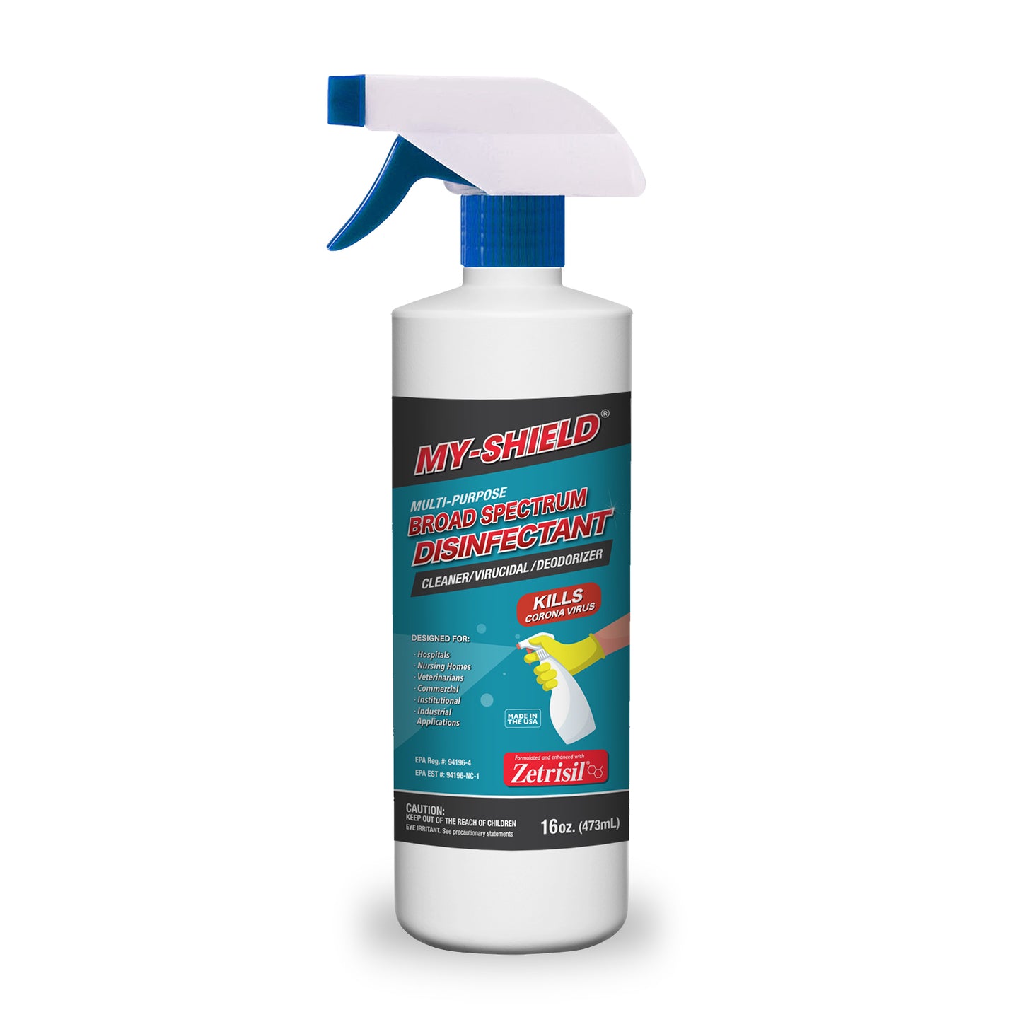 My Shield Broad Spectrum Disinfectant with Nano-Spear Technology Powered by Zetrisil® EPA Reg. #94196-4